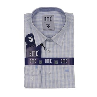 BMC Men Slimfit Shirt Long Sleeve 1330078 Gray Medium