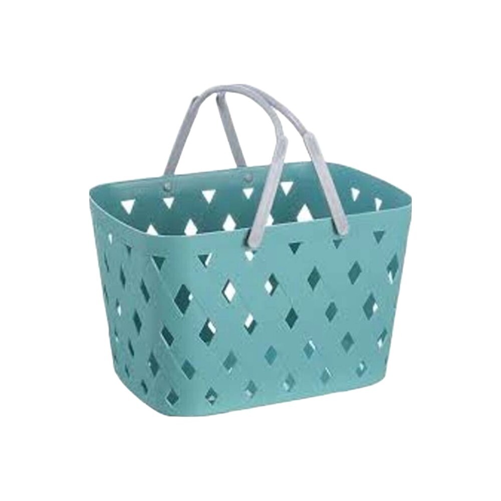 Plastic Storage Baskets with Handles Green