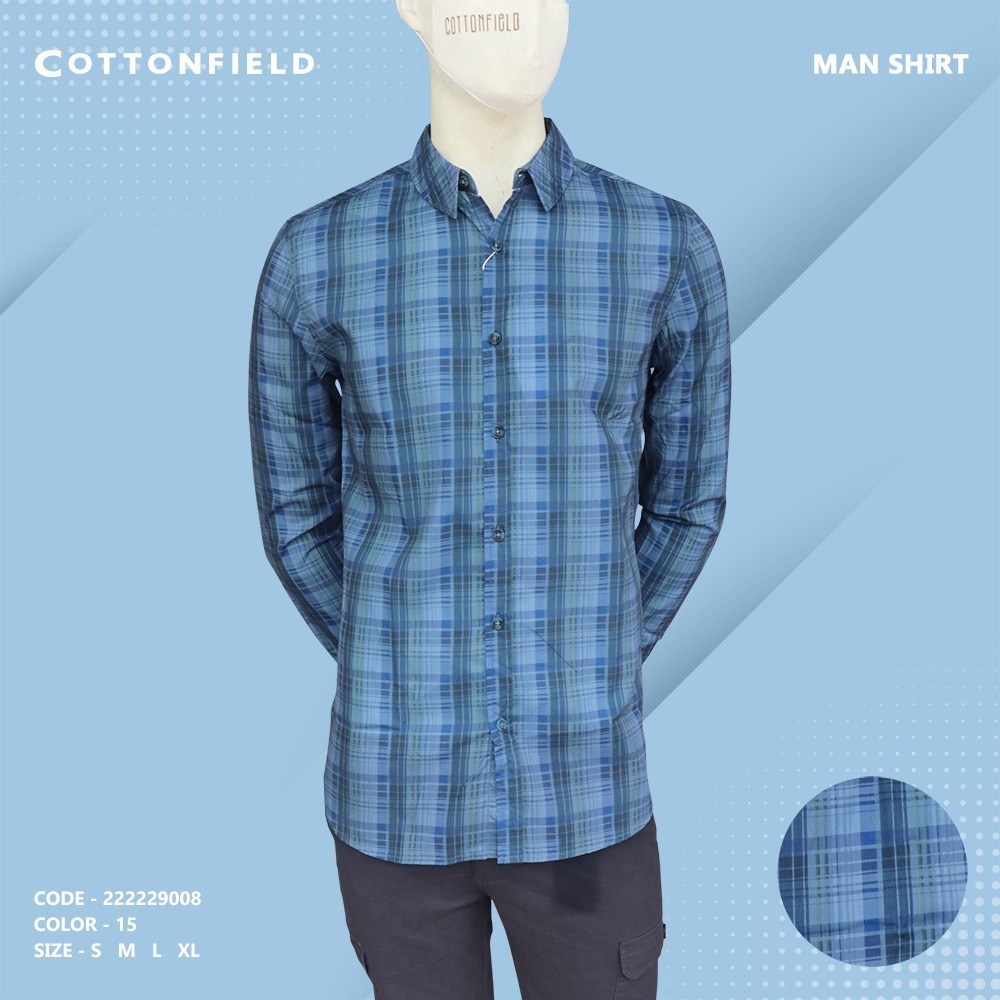 Cottonfield Men Long Sleeve Print Shirt C15 (Medium)