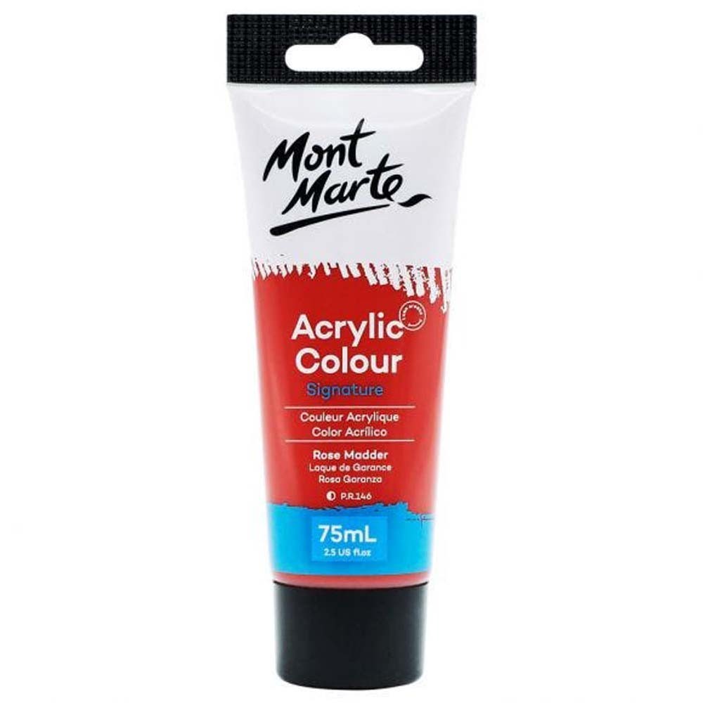 Mont Marte Studio Acrylic Colour Paint 75ML Rose Madder