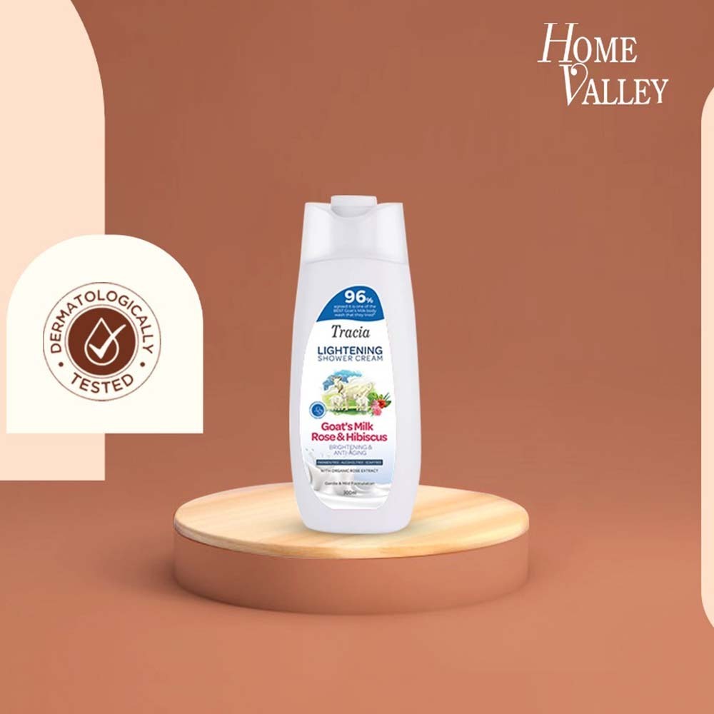 Tracia Goat's Milk Rose & Hisbiscus Lightening Shower Cream 300ML