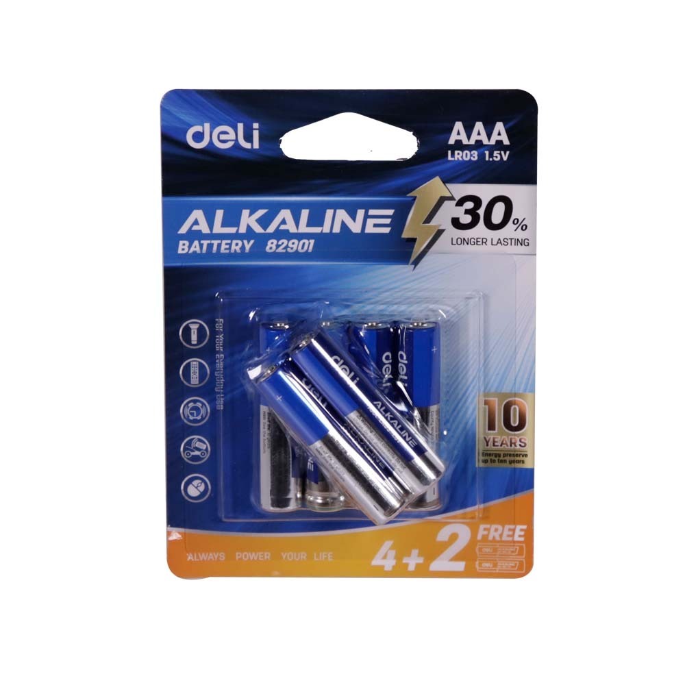 Deli Alkaline Battery AAA LR03 6PCS No.82901
