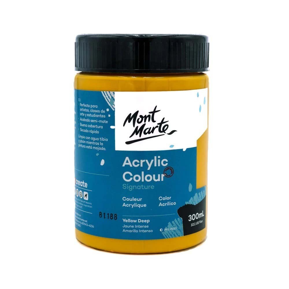 Mont Marte Acrylic Colour Paint Signature 300ML Yellow Deep