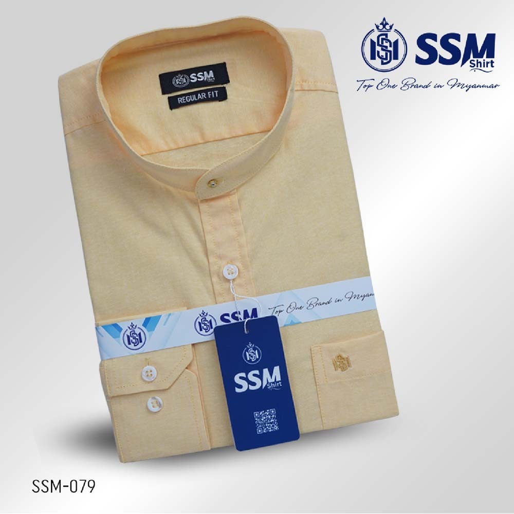 Mandarin Collar Shirt Long Sleeve Over (Golden Yellow) SSM-O-P-S-079