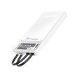 Konfulon A38Q (10000mAh Fast Charging 22.5W Built-in Cable Power Bank) White