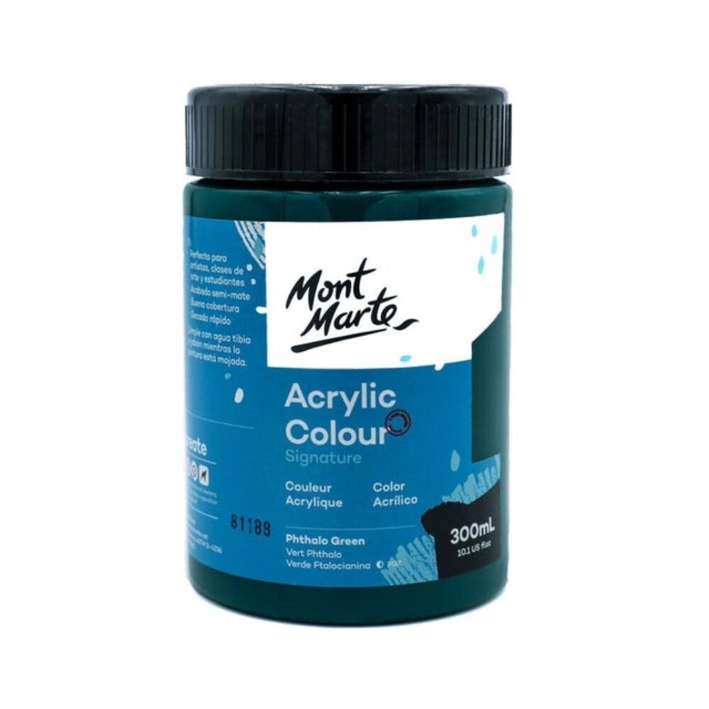 Mont Marte Acrylic Colour Paint Signature 300ML Phthalo Green