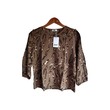 Kudos Floral Chiffon Woman Blouse Coffee B-013 Large