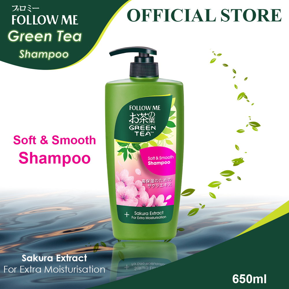 Follow Me Green Tea Soft & Smooth Shampoo 650ML (Sakura Extract)