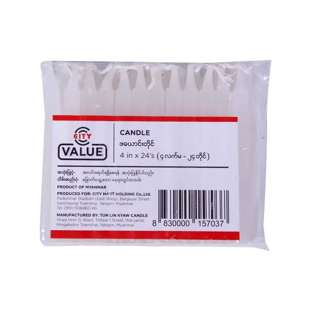 City Value Candle 4in 24PCS