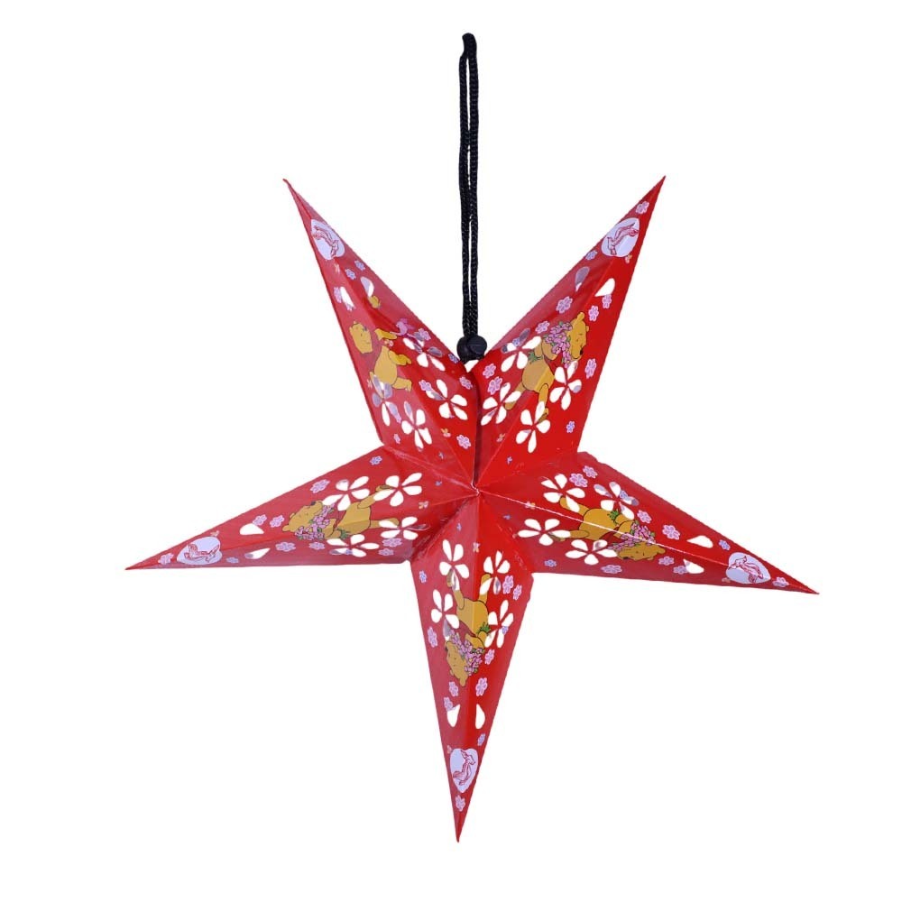 Uncle Gyi Printed Paper Star Lantern Red 5PCS