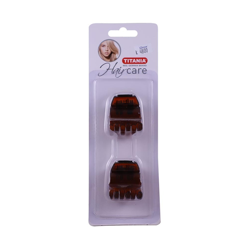 Titania Large Prong Clip 2PCS (No.7938) Brown