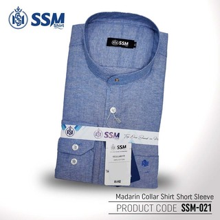 Madarin Collar Shirt Short Sleeve Over Size (Light Gray) SSM-O-M-S-006