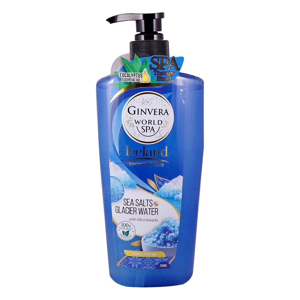 Ginvera World Spa Iceland Shower Scrub 750ML (Sea Salt & Glacier Water)