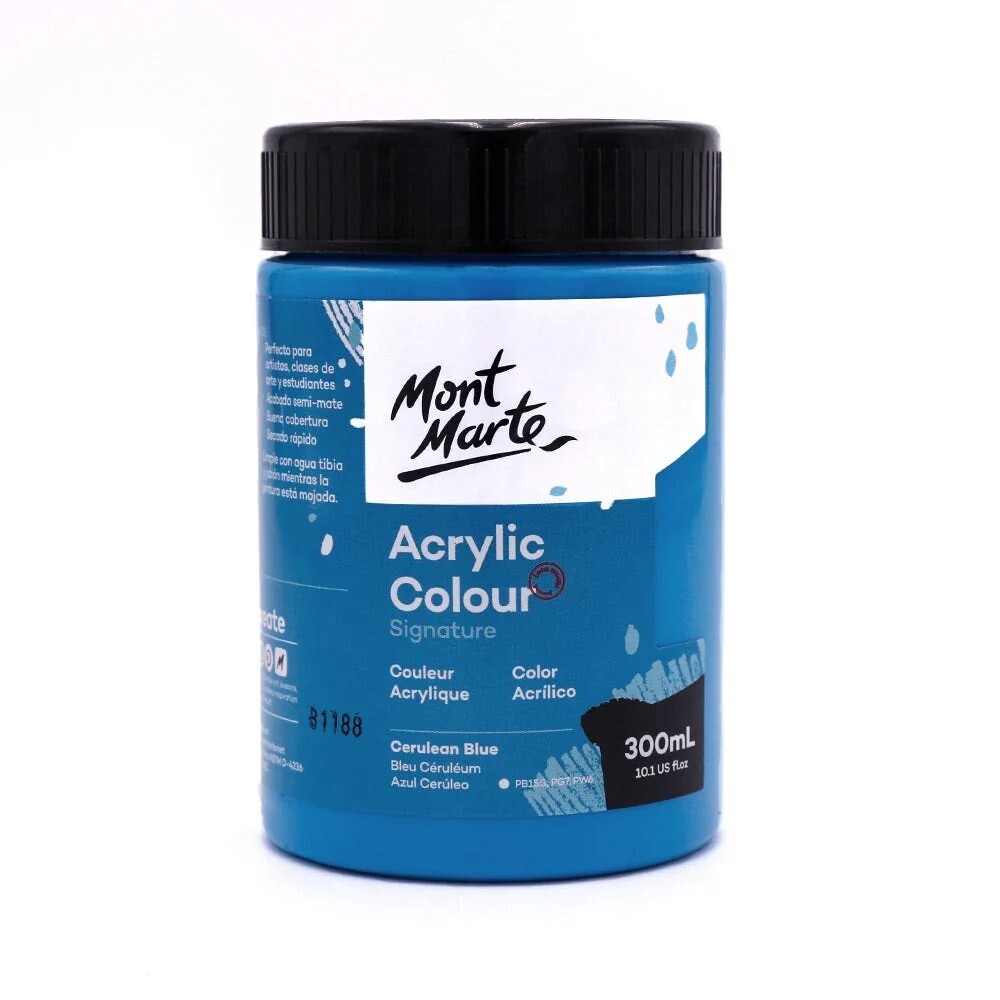 Mont Marte Acrylic Colour Paint Signature 300ML Cerulean Blue