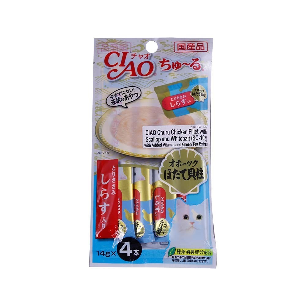 Ciao Cat Food Chicken Fillet With Scallop Stick 14G