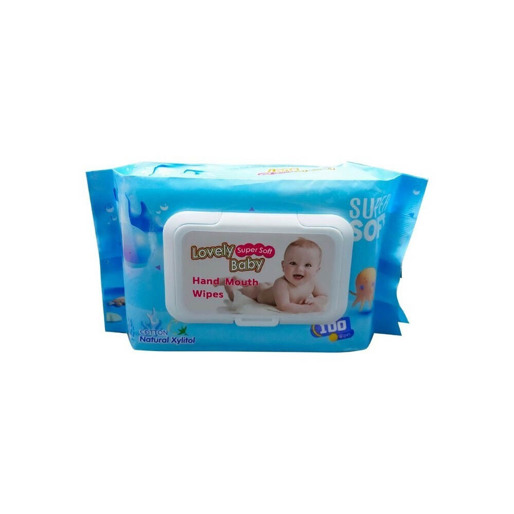 Lovely Baby Wet Tissue (Blue) Babies Hand & Mouth 100PCS