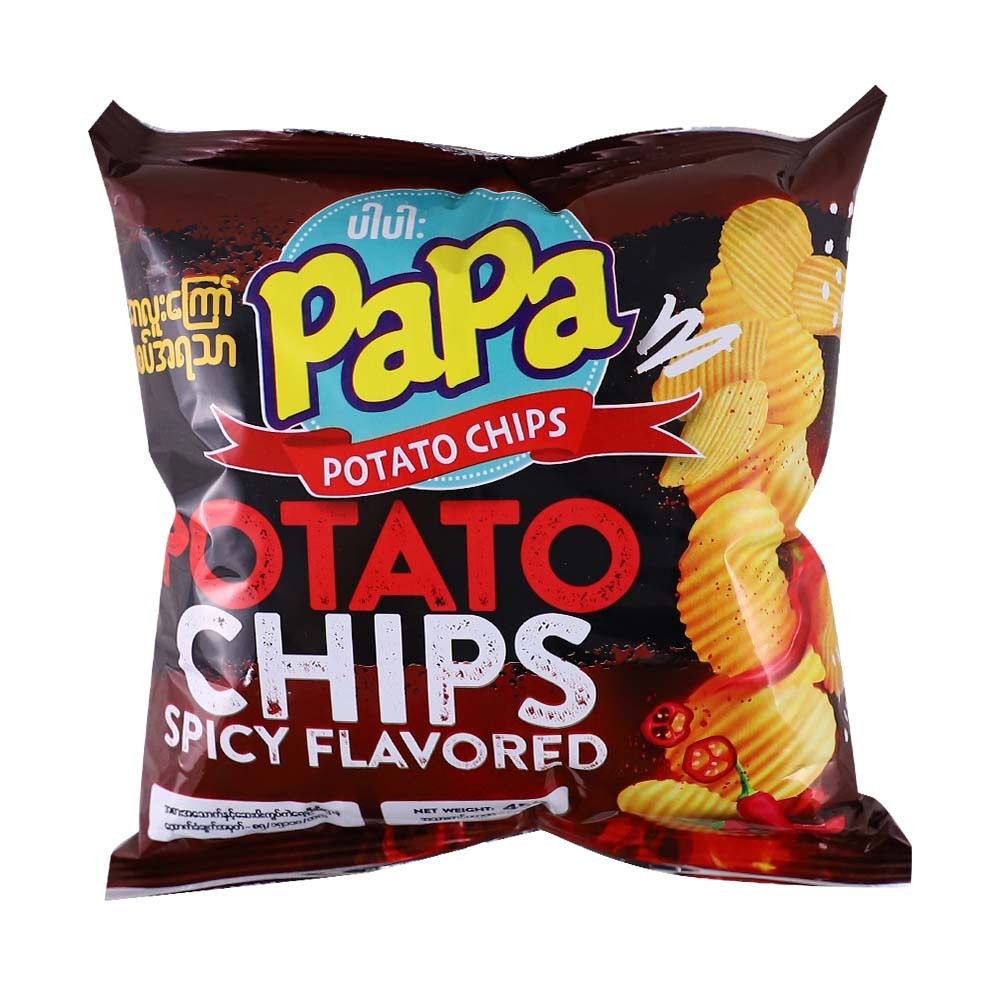 Pa Pa Fried Potato Chips Spicy 45G