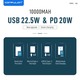 Konfulon A6Q (10000mAh Fast Charging 22.5W Power Bank) White