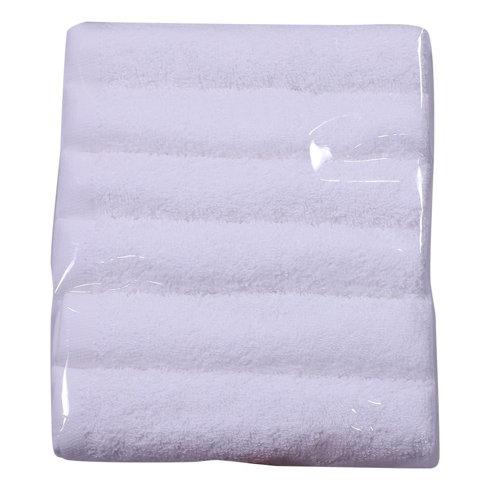 Lion Face Towel 12x12IN 6PCS (White)