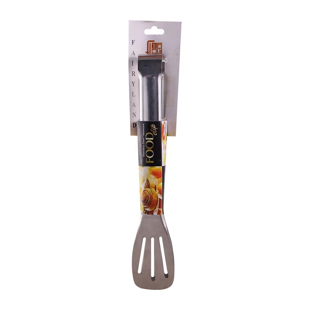 FF Stainless Steel Slotted Food Tong 9in