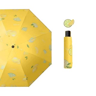 Automatic 3 Fold Fruit Printed Umbrella Pink