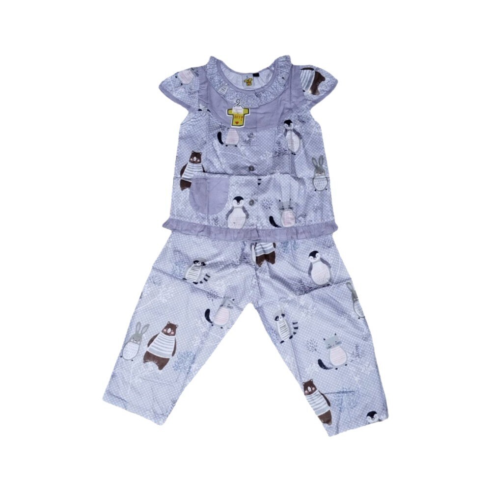 Bambi Baby Night Wear Silk Cotton One Set BAMBI_BABY03_3 Grey (3 Years)