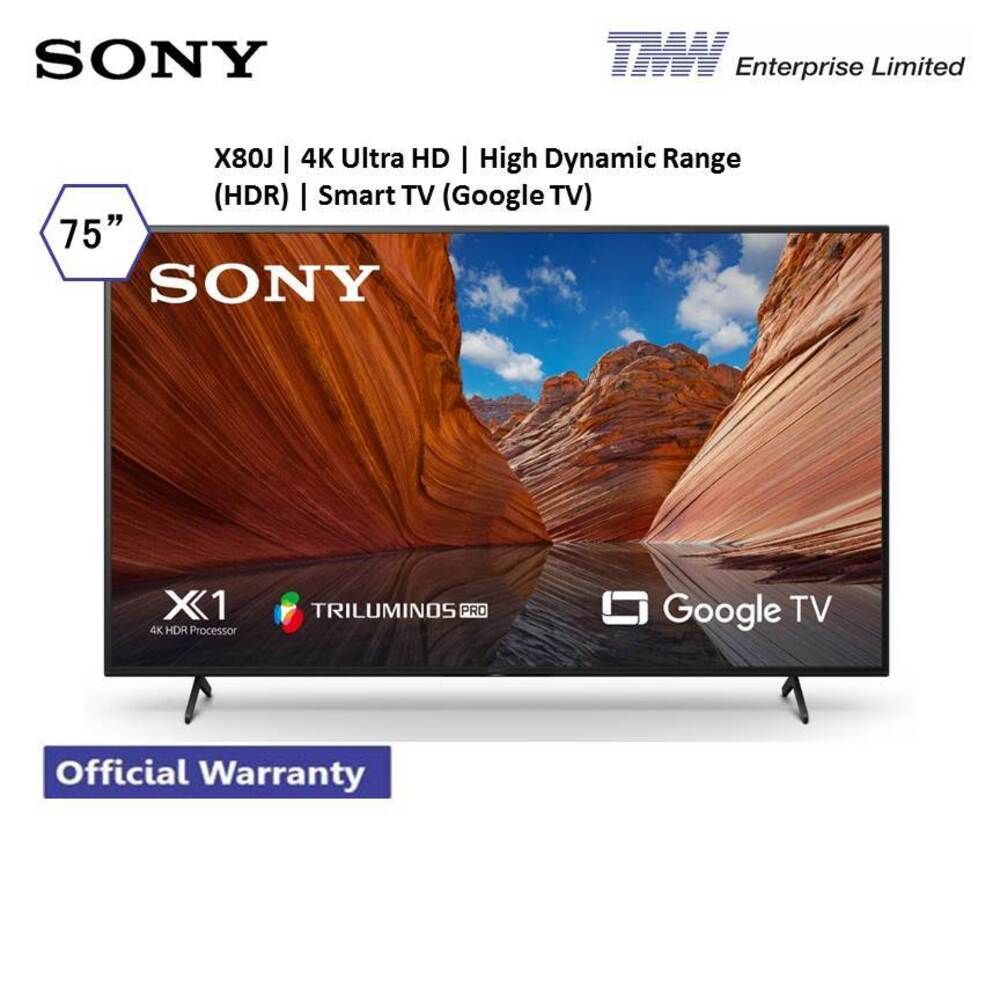 Sony 4K Ultra HD High Dynamic Range (HDR) Smart TV (Google TV) KD-75X80L Black
