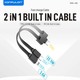 Konfulon A38Q (10000mAh Fast Charging 22.5W Built-in Cable Power Bank) Black