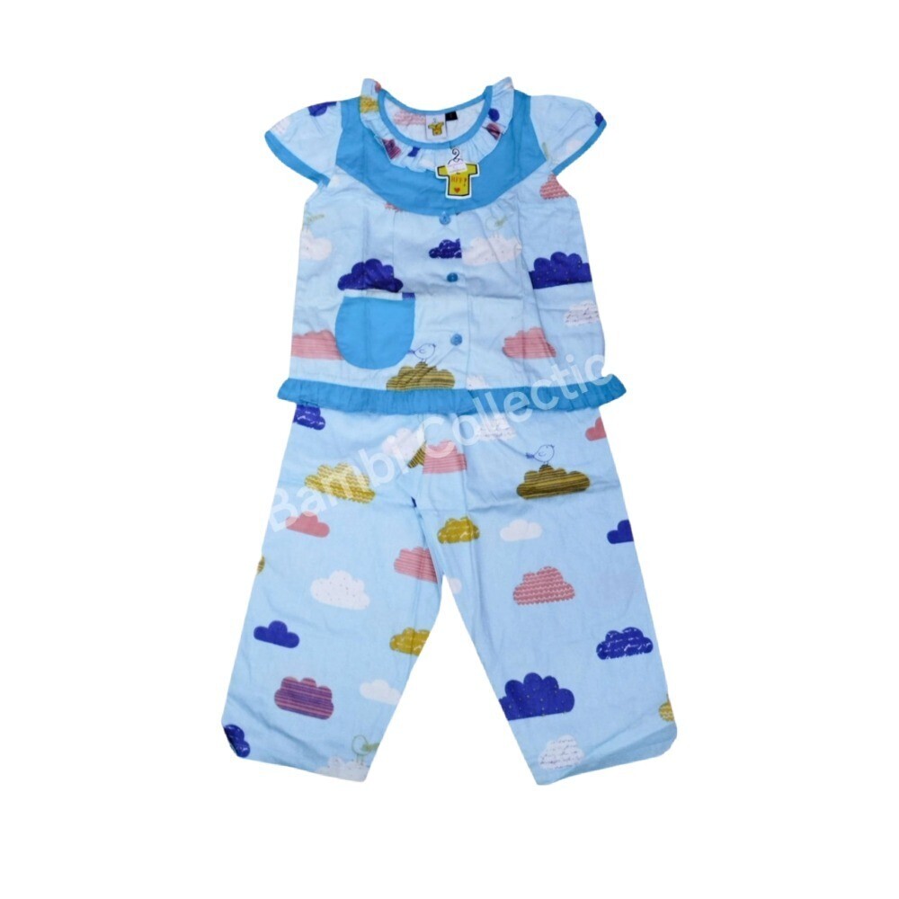 Bambi Baby Night Wear Silk Cotton One Set BAMBI_BABY03_1 Sky Blue (3 Years)