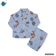 Max & Mia Kid Unisex Cotton Puff Long Sleeve Pajamas Set MM9946 Light Blue M (5/6yrs)