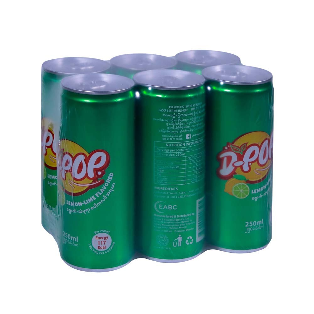 D-Pop Lemon Sparkling 250ML x 6 (Can)