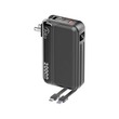 Konfulon J-37 (20000mAh Fast Charging 22.5W Built-in Cable Power Bank) Black
