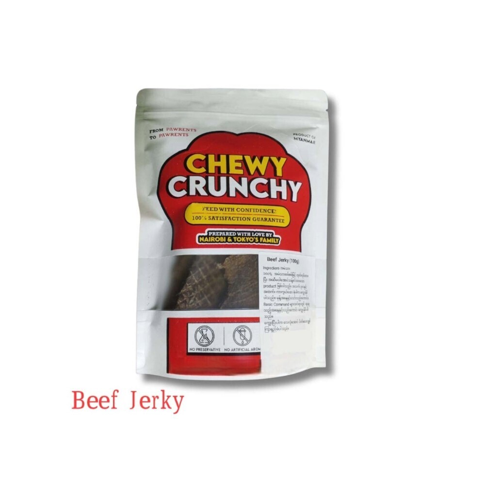 Chewy Crunchy Dog Snack Beef Jerky 100G
