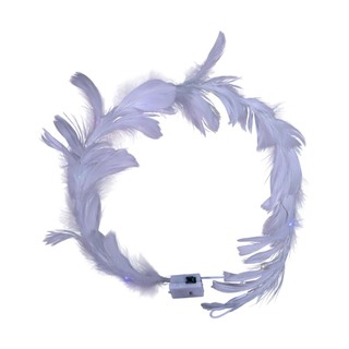 Uncle Gyi LED Glowing Feather Crown Headband Blue 10PCS