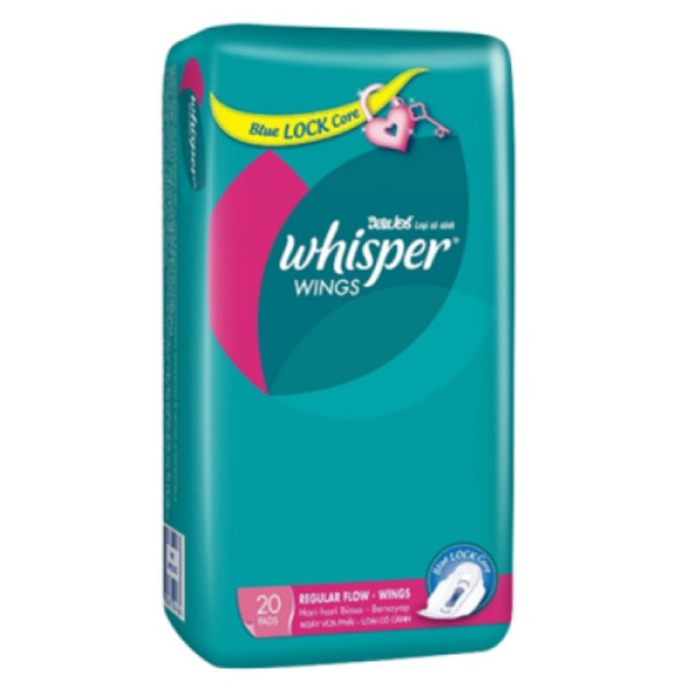 Whisper  Regular Flow Wings Sanitary Napkin Pads 23cm 20PCS