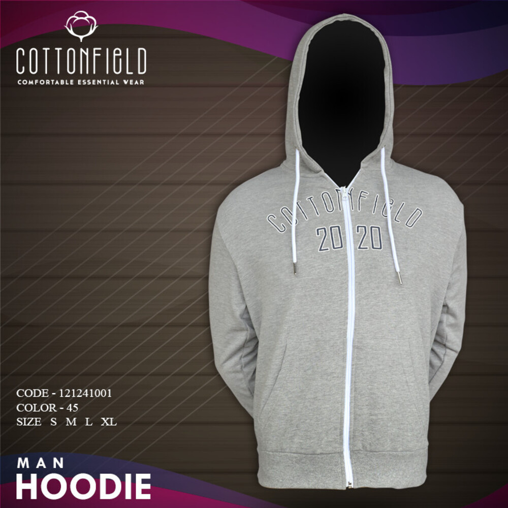 Cottonfield Men Hoodie with Zip C45 (Small)
