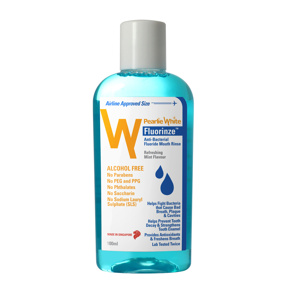 Pearlie White Fluorinze Anti-Bacterial Fluoride Mouth Rinse 100ML