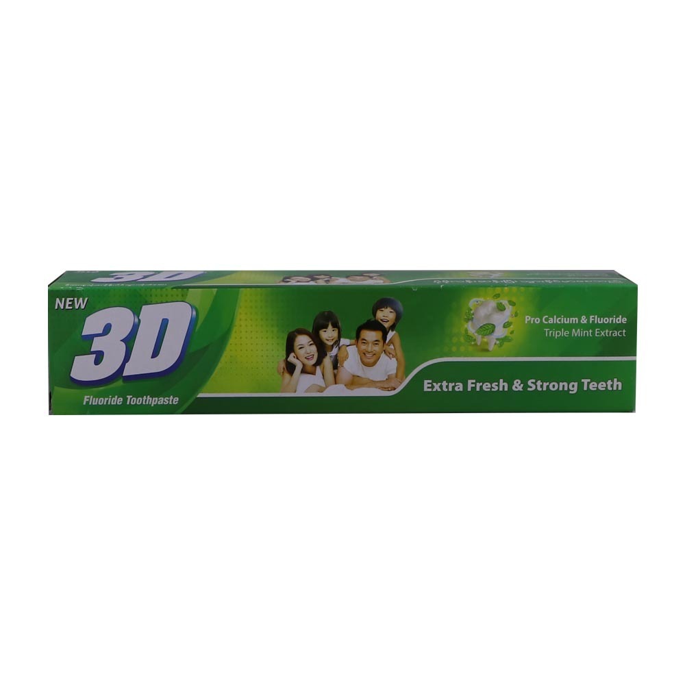 3D Extra Fresh & Strong Teeth Fluoride Toothpaste 160G