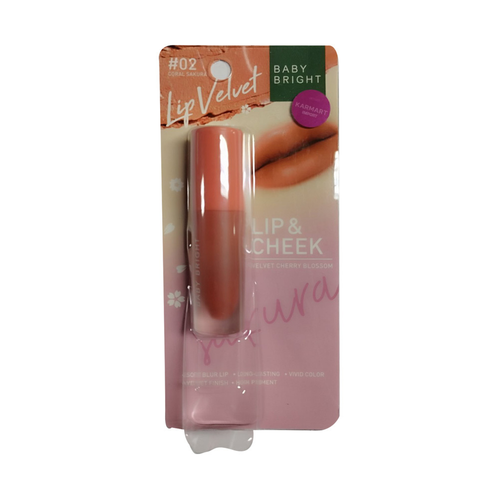 Baby Bright Lip & Cheek Velvet  2.4G (02 Coral Sakura)
