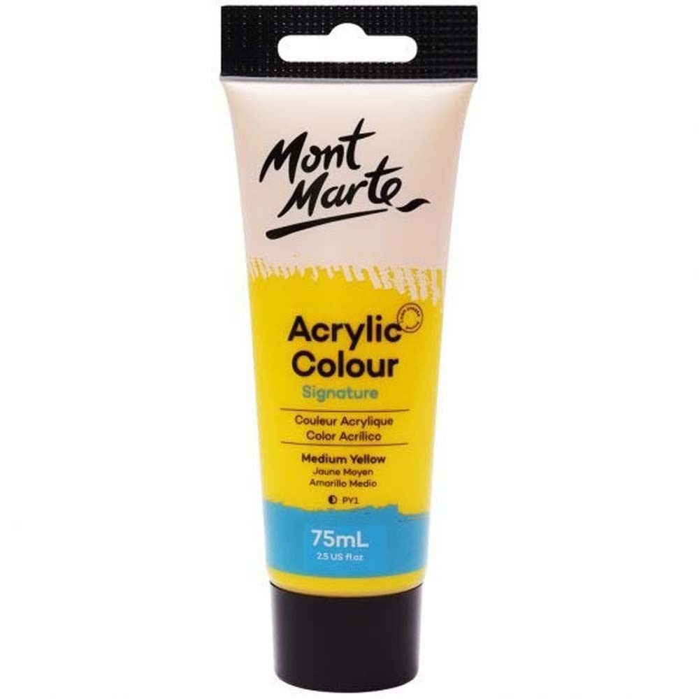 Mont Marte Studio Acrylic Paint 75ML - Medium Yellow