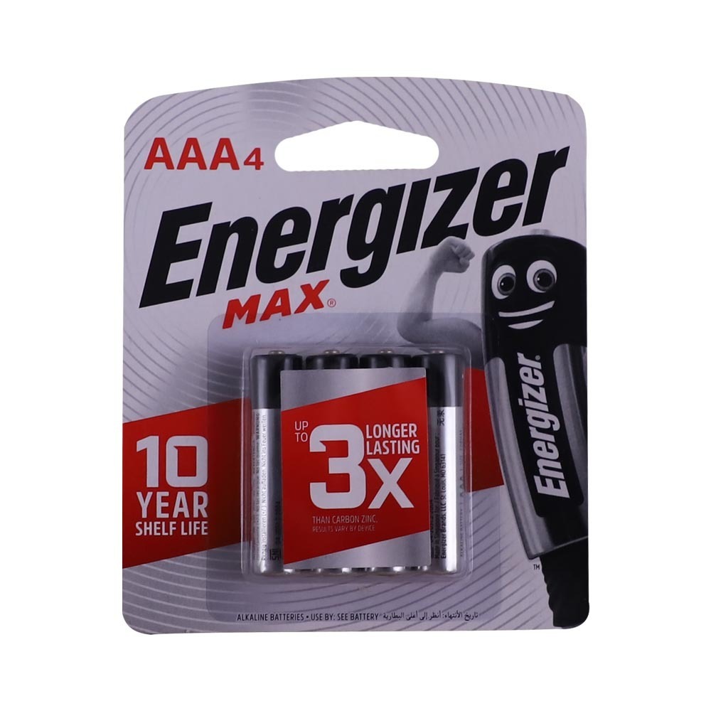 Energizer Max Alkaline Battery AAA Size 4PCS (Card)