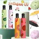 Automatic 3 Fold Fruit Printed Umbrella Pink
