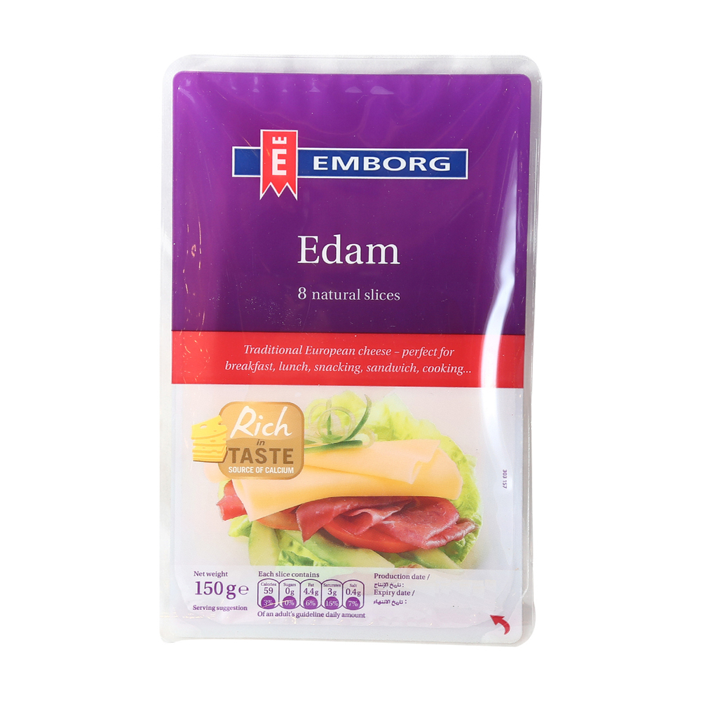 Emborg Edam Cheese Slice Natural 150G