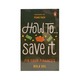 How To Save It: Fix Your Finances