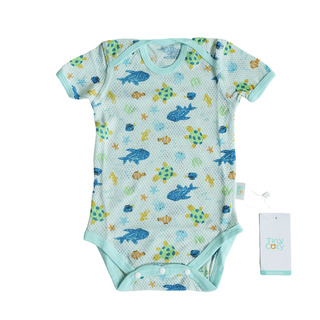 Tiny Cozy Airy Cotton Body Suite (Short Sleeve) TC20212M Yellow & Purple