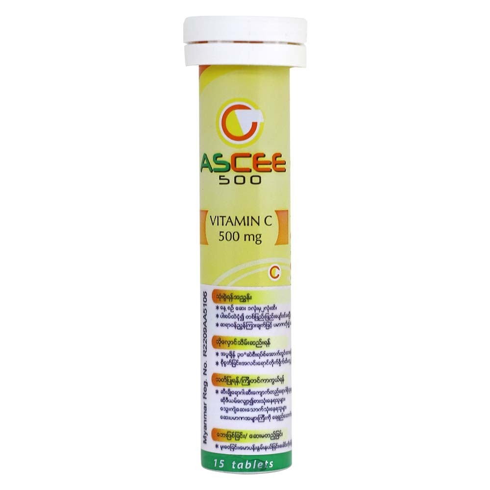 Ascee Vitamin C 500MG 15Tablets Orange