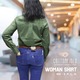 Cottonfield Women Long Sleeve Plain Shirt C20 (Medium)