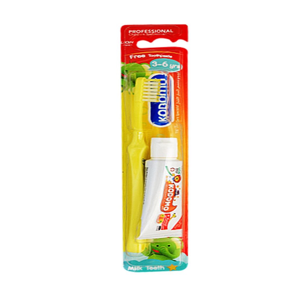 Kodomo Milk Teeth Kids Toothbrush & Paste 15G (3 - 6 Years)