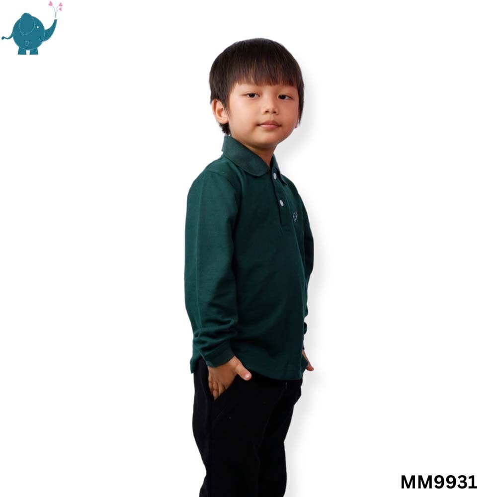 Max & Mia Boy Long-Sleeve Polo Shirt MM9931 Green Large