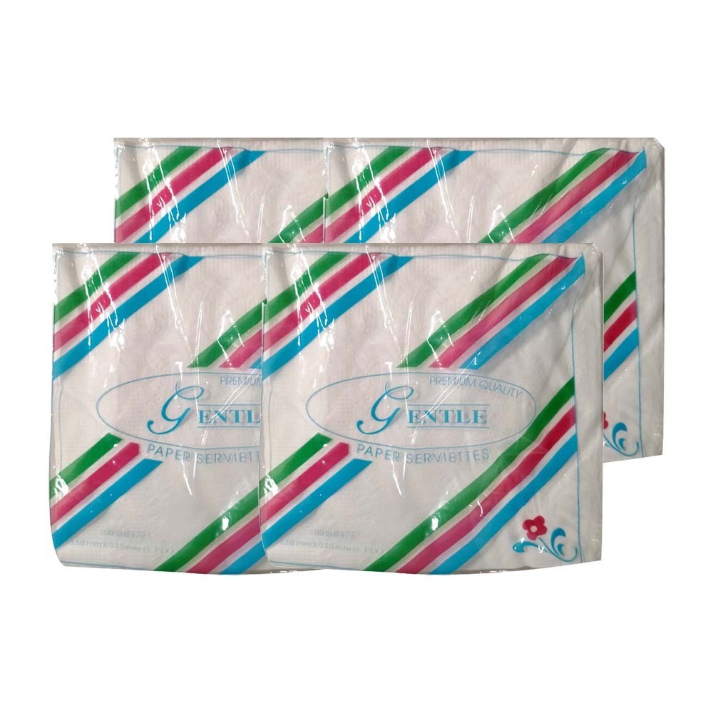 Gentle Paper Serviettes 100Sheets 1PLY 4PCS